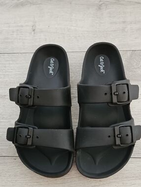 Cat & Jack Black Double-Buckle Slide Sandals for Kids